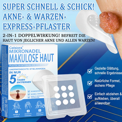 🏆Celsiora® 2-in-1 Mikronadel- & Hydrokolloid-Pflaster | Entferner für erhabene ✨✨