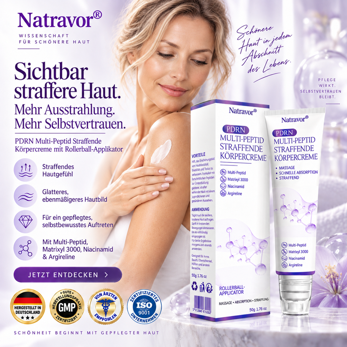 PDRN Multi-Peptid Massage-Roller-Creme